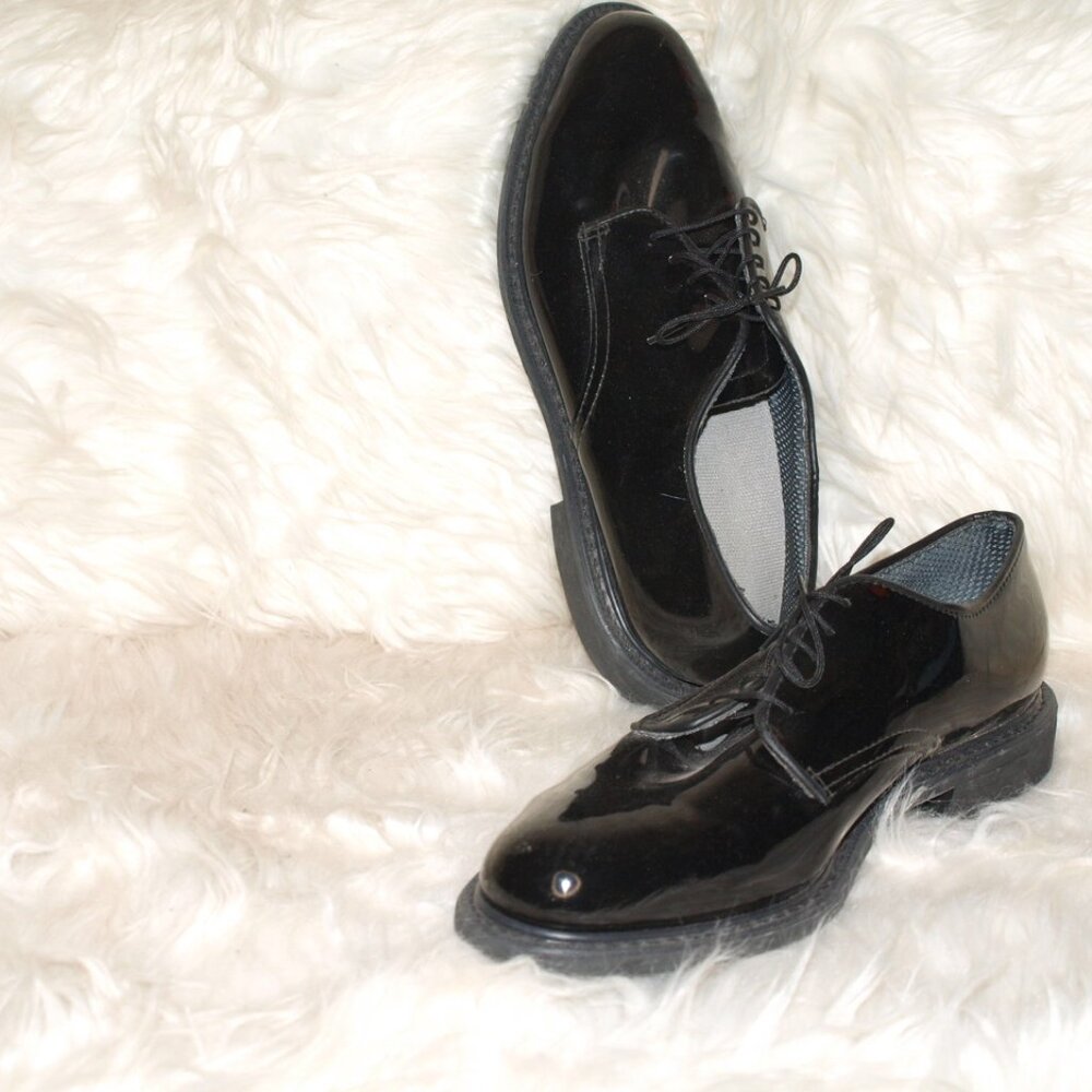 Shiny Black Dress SHOES Men's SIZE 10 By CAPPS USED FOR WEDDING